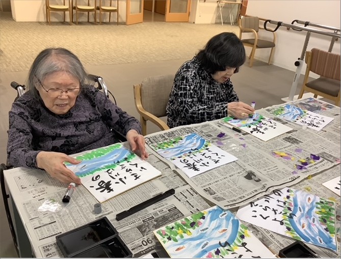 『リーシェガーデン大泉学園』の『習字アクティビティ』